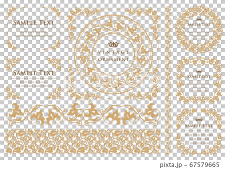 ビンテージオーナメントセット。ボーダー、各種フレーム素材。 67579665