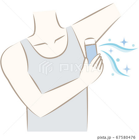 脇に制汗剤やデオドラントクリームを塗る男性 67580476