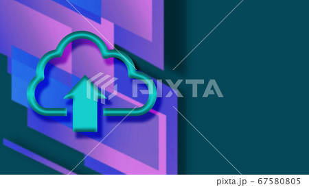 クラウドサービスをイメージした抽象的な背景イラスト 67580805