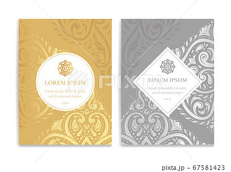 Silver and gold luxury invitation card design. Silver and gold luxury invitation card design. 67581423