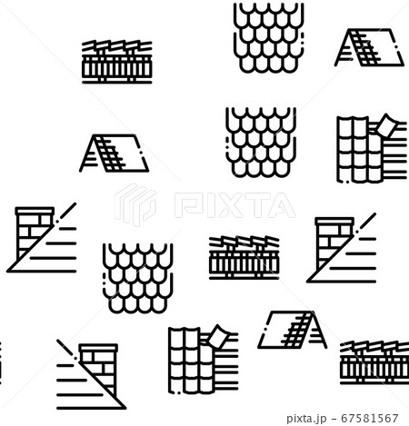 Roof Housetop Material Seamless Pattern Vector 67581567