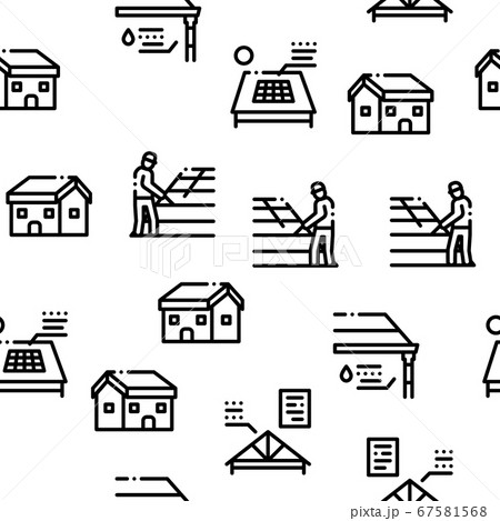 Roof Housetop Material Seamless Pattern Vector 67581568