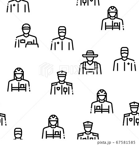Professions People Seamless Pattern Vector Professions People Seamless Pattern Vector 67581585