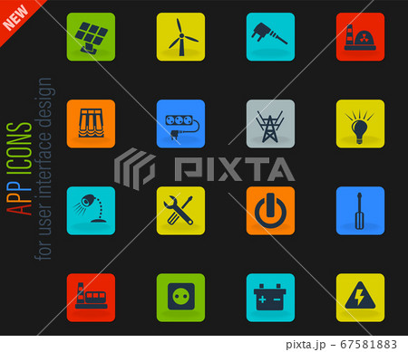 electricity icon set 67581883