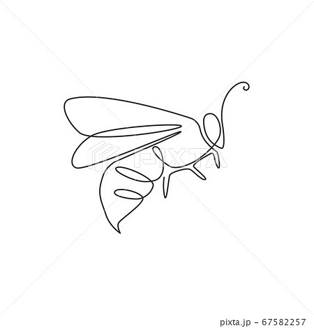 One continuous line drawing of elegant bee for company logo identity 67582257