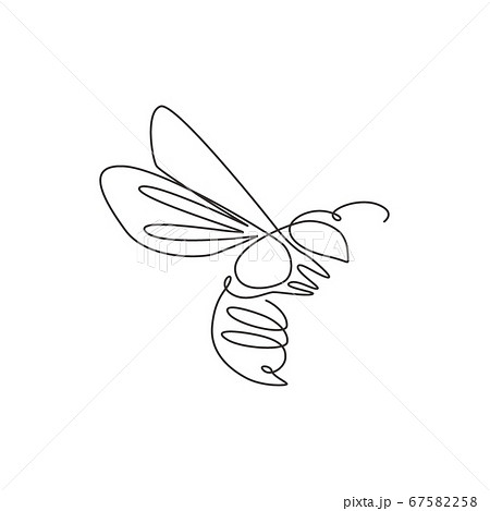 One single line drawing of cute bee for company logo identity 67582258
