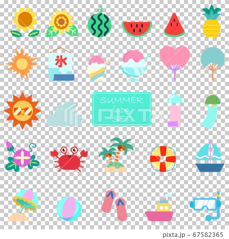 Summer icon illustration set - Stock Illustration [67582365] - PIXTA