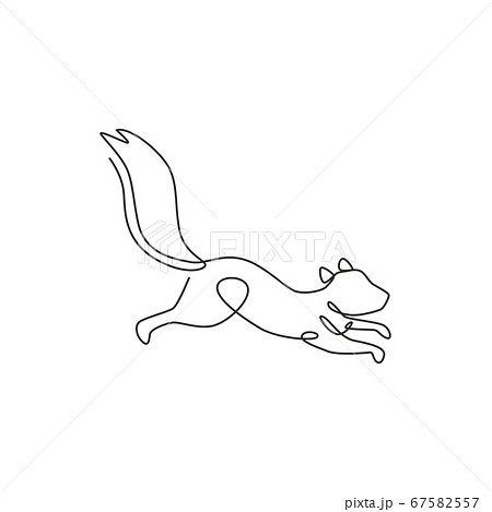 Single continuous line drawing of luxury squirrel for corporation logo identity Single continuous line drawing of luxury squirrel for corporation logo identity 67582557