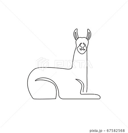 One single line drawing of cute llama for company logo identity 67582568