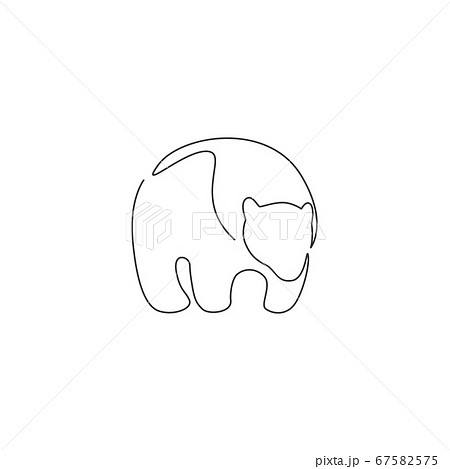 Single continuous line drawing of wild elegant bear for corporation logo identity 67582575
