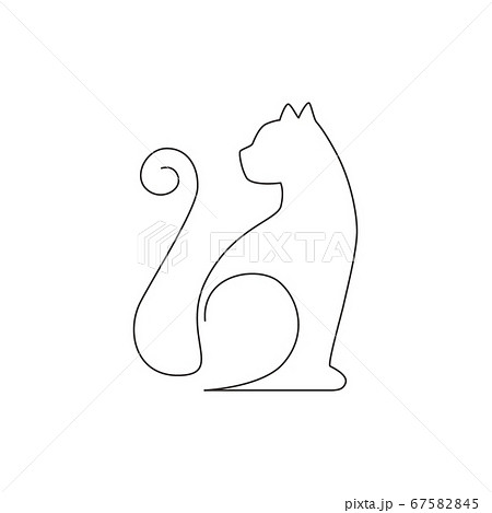 Minimal Cat Drawing Stock Illustration - Download Image Now - Domestic Cat,  Cute, Animal - iStock