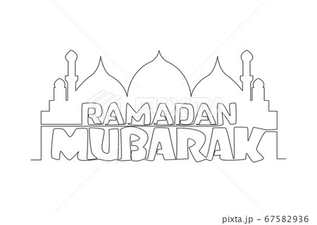 One continuous line drawing of Happy Eid Al Fitr Mubarak and Ramadan Kareem concept. One continuous line drawing of Happy Eid Al Fitr Mubarak and Ramadan Kareem concept. 67582936