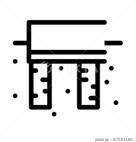 wooden foundation icon vector outline illustration 67583180