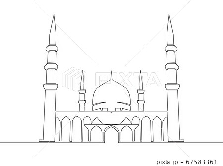 Simple Mosque icon line vector for Ramadan  Stock Illustration  77365186  PIXTA