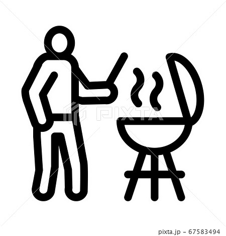 q Cooking Icon Vector Outline Illustrationのイラスト素材