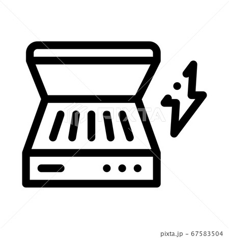 electrical bbq icon vector outline illustration 67583504