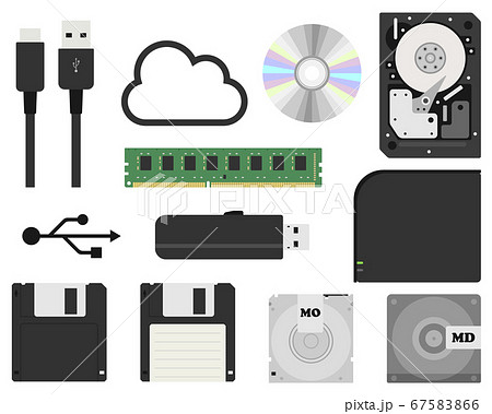 記憶媒体 ストレージのイラスト素材