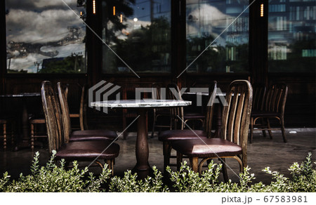 empty customer at old style restaurant outdoor in empty customer at old style restaurant outdoor in 67583981