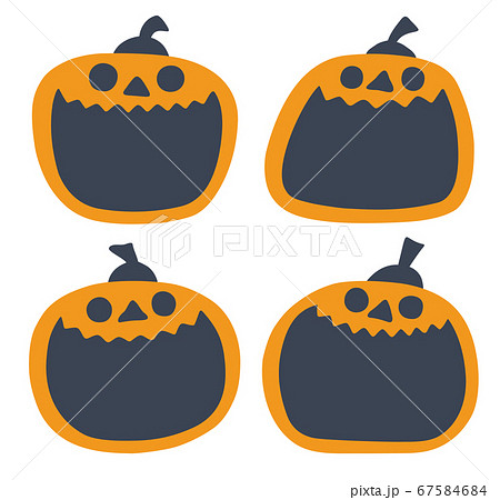 ジャックオーランタン かぼちゃ カボチャ ハロウィン テキストスペース タイトル イラストのイラスト素材