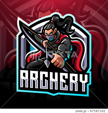 Archery esport mascot logo design 67587102