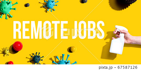 Remote Jobs theme with spray and viruses 67587126