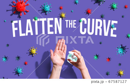 Flatten the Curve theme with hand sanitizer 67587127