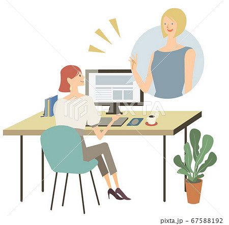 オンライン 英会話 ベクター イラストのイラスト素材 オンライン 英会話 ベクター イラストのイラスト素材