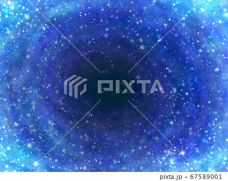 幻想的で抽象的な深海や宇宙のへ吸い込まれるイメージのイラスト素材