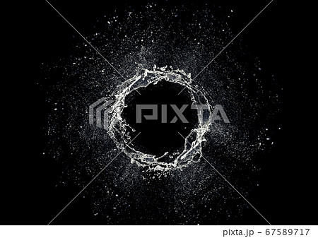 抽象的な水しぶきの3dイラスト 黒背景 のイラスト素材