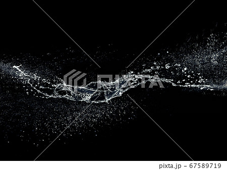 抽象的な水しぶきの3dイラスト 黒背景 のイラスト素材
