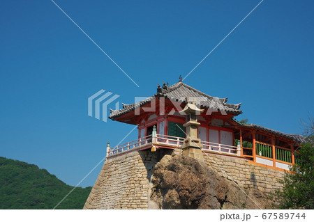 《広島県》晴れの日、磐台寺 阿伏兎観音の風景 《広島県》晴れの日、磐台寺 阿伏兎観音の風景 67589744
