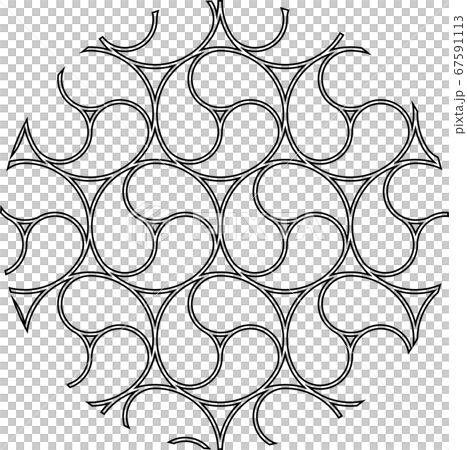 巴柄 和柄 背景素材 年賀状 イラスト 67591113