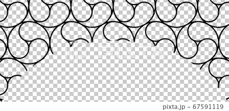 Tomoe pattern Japanese pattern background material New Year's card illustration 67591119