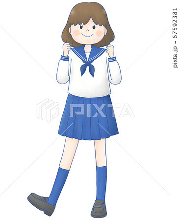 女の子（セーラー服・全身） 67592381