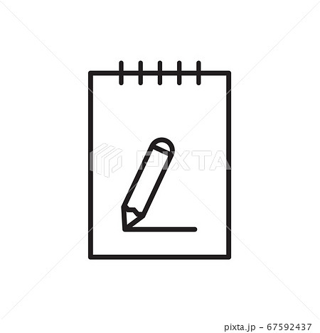 Desk, notepad, paper, pencil outline icon vector for graphic design, logo, web site, social media, mobile app, ui illustration 67592437