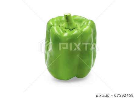 Sweet green bell pepper on white isolated Sweet green bell pepper on white isolated 67592459