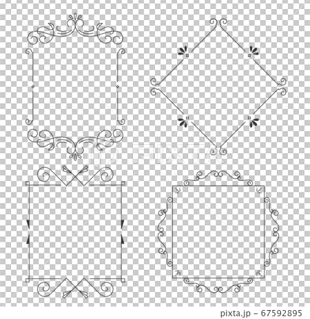 Thin line vintage frame - Stock Illustration [67592895] - PIXTA