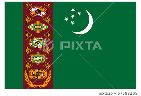 新世界の国旗2：3Verトルクメニスタン