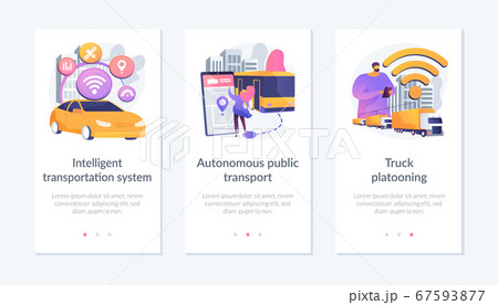 Smart traffic management app interface template. 67593877