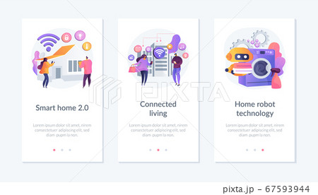 City and home with cognitive intelligence app interface template.. 67593944