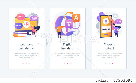 Multi-language translation devices app interface template. 67593990