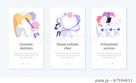 Cosmetic dentistry app interface template. Cosmetic dentistry app interface template. 67594651