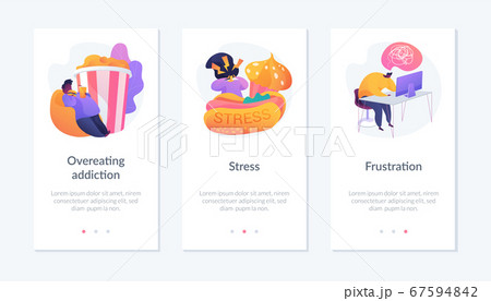 Compulsive overeating disorder app interface template. Compulsive overeating disorder app interface template. 67594842