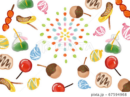 夏祭り水彩彩りの背景 夏祭り水彩彩りの背景 67594968