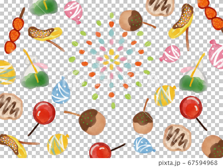 夏祭り水彩彩りの背景 夏祭り水彩彩りの背景 67594968