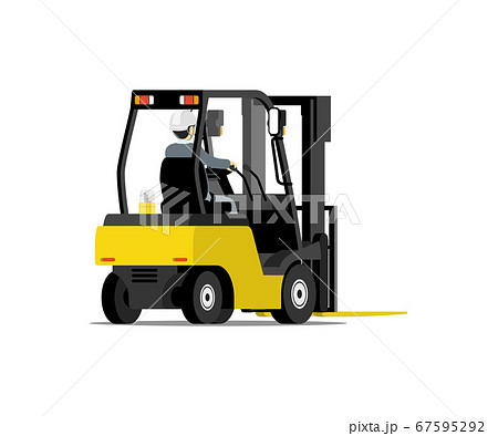 フォークリフト 斜め後ろ向き Forklift Truckのイラスト素材