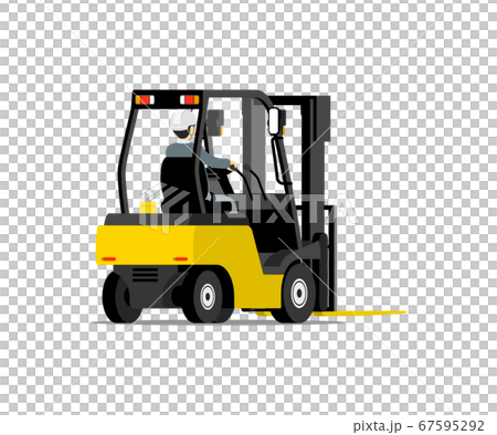 フォークリフト 斜め後ろ向き Forklift Truckのイラスト素材