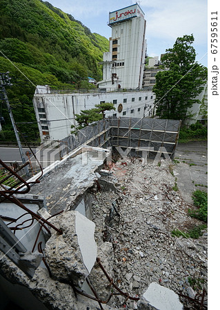 廃墟 蒼海ホテル 群馬県 みなかいホテルみ町 水上温泉 廃ホテルの写真素材
