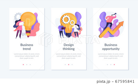 Business model innovation app interface template. 67595841