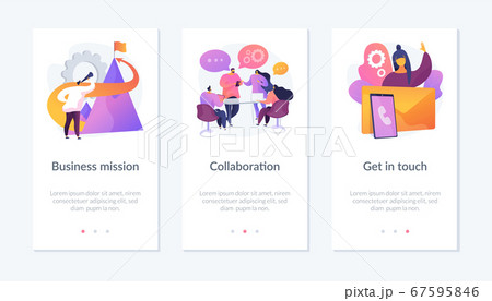 Business goals and philosophy app interface template. 67595846